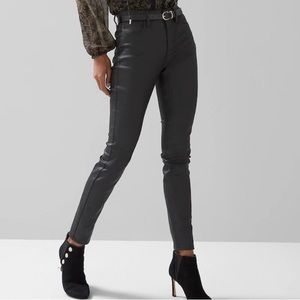 WHBM coated black skinny jeans